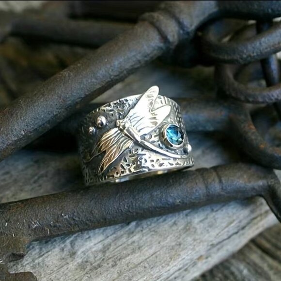 Jewelry - Boho Ring Dragonfly Funky and Chunky #754